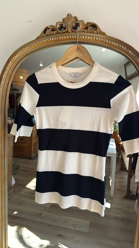 T-shirt Stripe ecru/navy