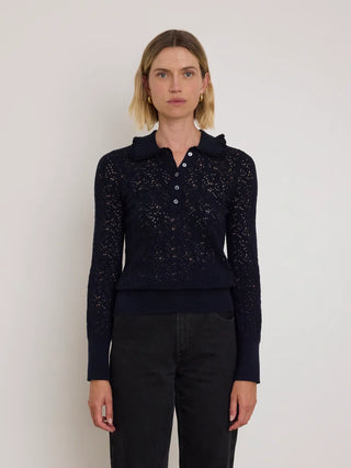 Chloe Lace Sweater in Night Sky