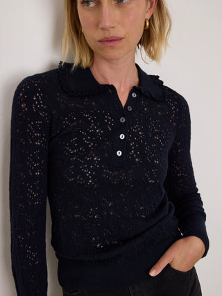 Chloe Lace Sweater in Night Sky