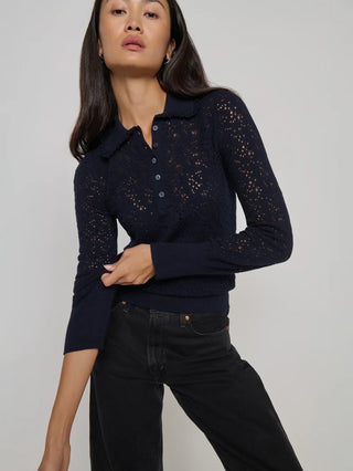 Chloe Lace Sweater in Night Sky