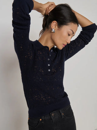 Chloe Lace Sweater in Night Sky