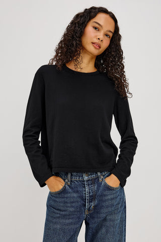 Cotton Cashmere Long Sleeve in Black