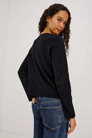 Cotton Cashmere Long Sleeve in Black