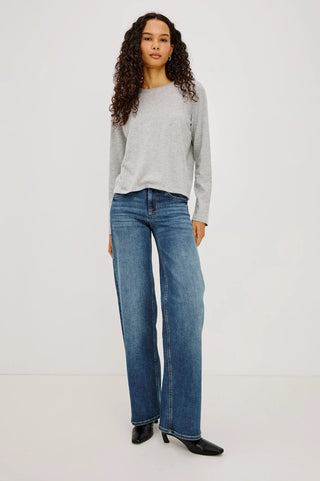 Cotton Cashmere Long Sleeve in Heather Grey