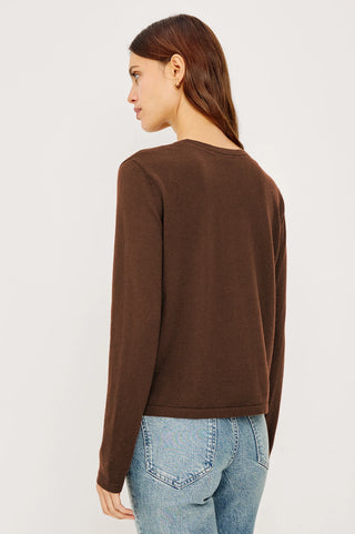 Cotton Cashmere Long Sleeve in Espresso