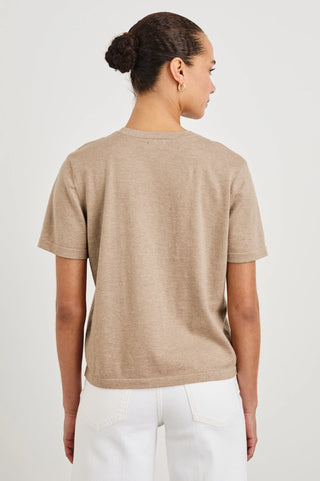 Cotton Cashmere Short Sleeve in Heather Oat