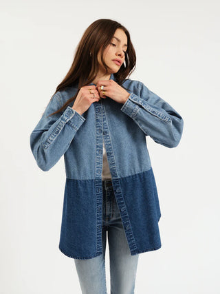 DOUBLE TIME DENIM SHIRT IN 2 TONE
