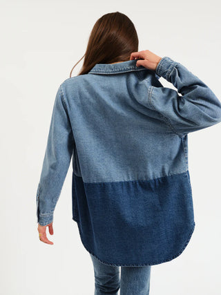 DOUBLE TIME DENIM SHIRT IN 2 TONE
