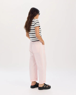 VILLA DRAWSTRING BARREL PANT IN PETAL
