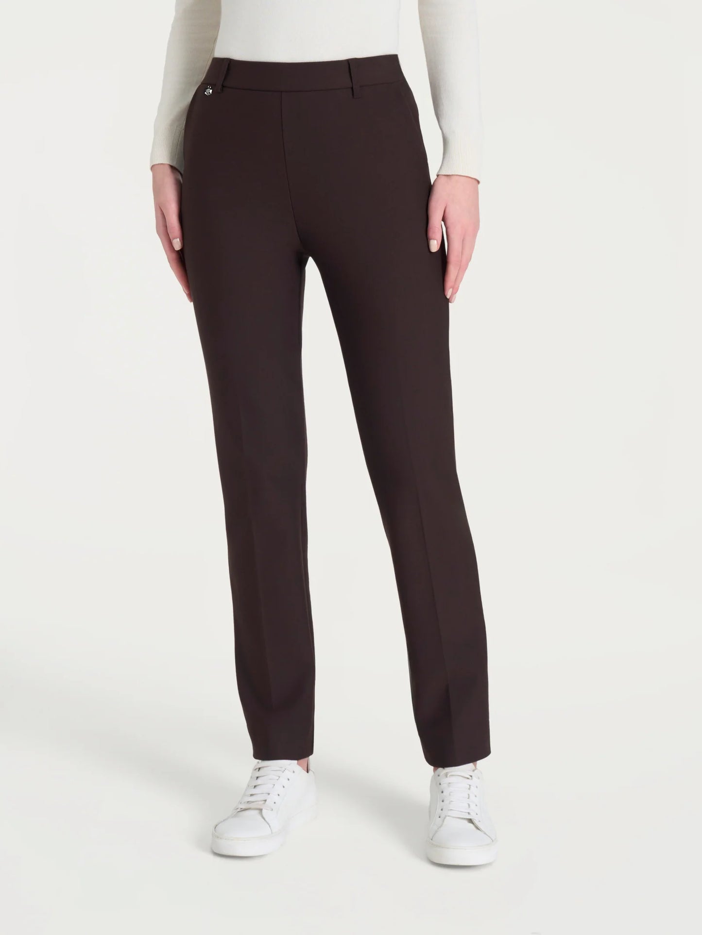 Straight Pant with Pockets in Chocolate Torte