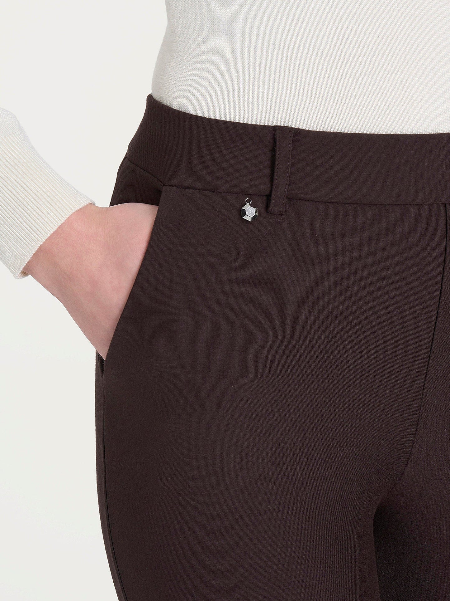 Straight Pant with Pockets in Chocolate Torte