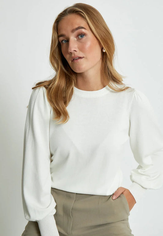 MSLiva Long Sleeve Pullover in Broken White