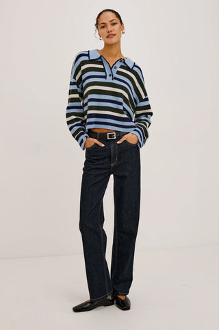 Delora Sweater in Sky Forest Stripe