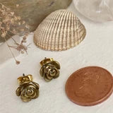 "Alcott" Bronze Rose Stud Earrings