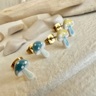 Agaric Porcelain Stud Earrings