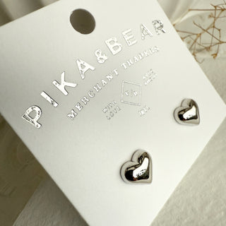 Heart Earrings in Silver