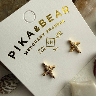 Arcturus Starburst Pave Stud Earring