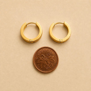 Artemis Chevron Pattern Hoop Earrings in Gold