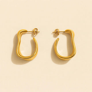 Moore Texture Hoop Earrings in Gold