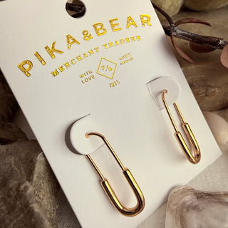 "Noa" Safety Pin Hoop Earrings - Gold & Silver