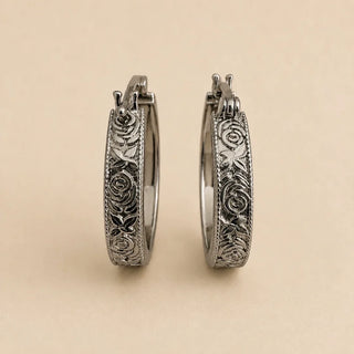 Ostara Floral Filigree Hoop Earrings