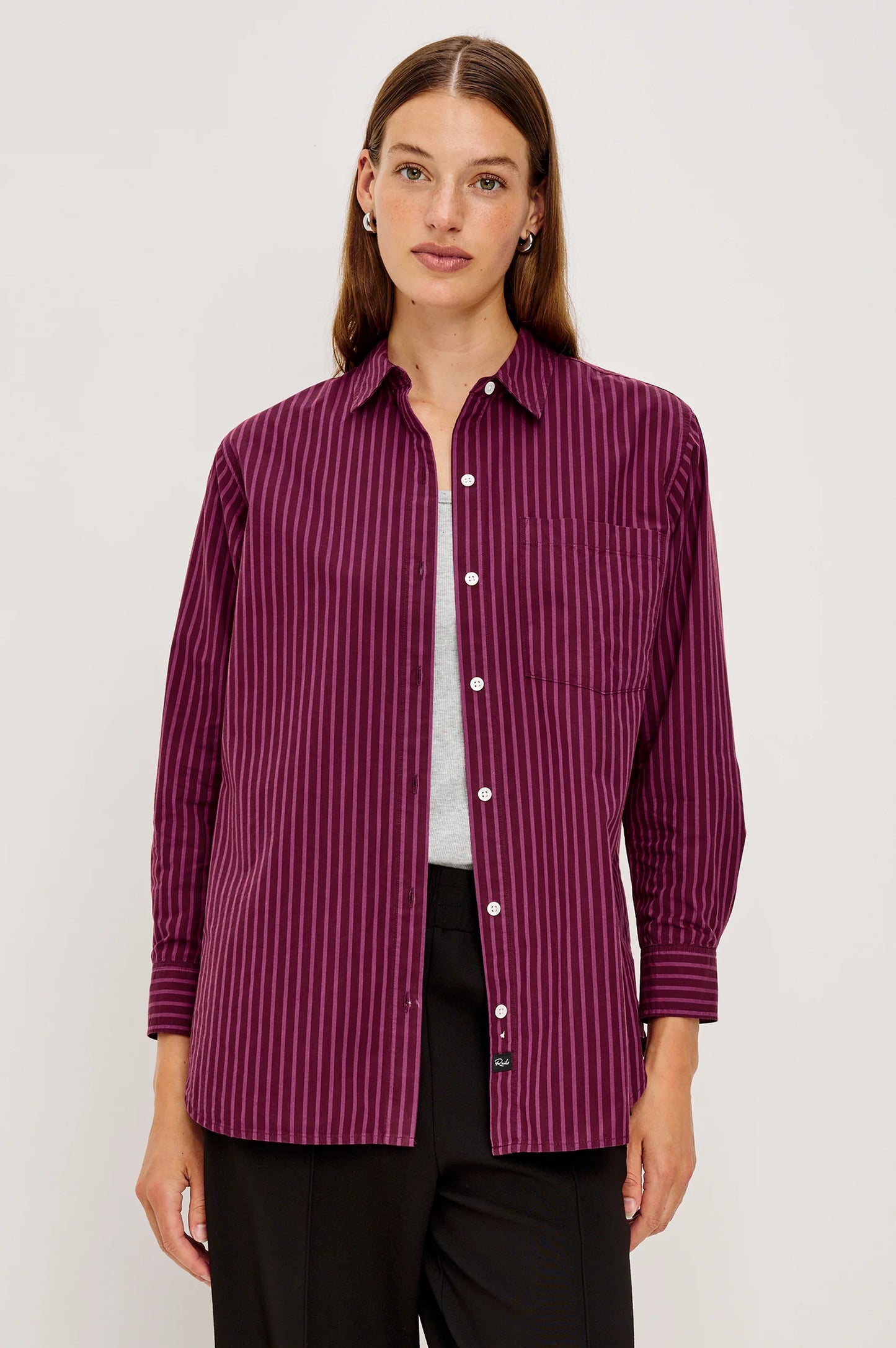 Elsa Shirt in Mulberry Stripe