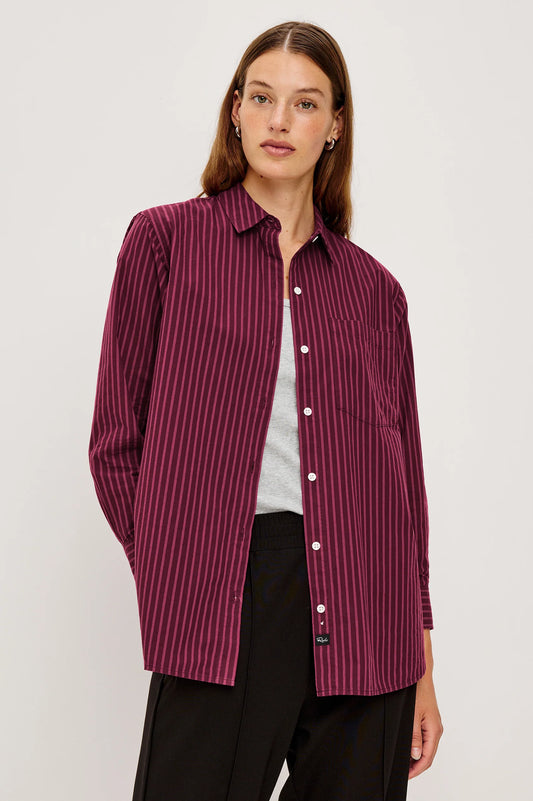 Elsa Shirt in Mulberry Stripe