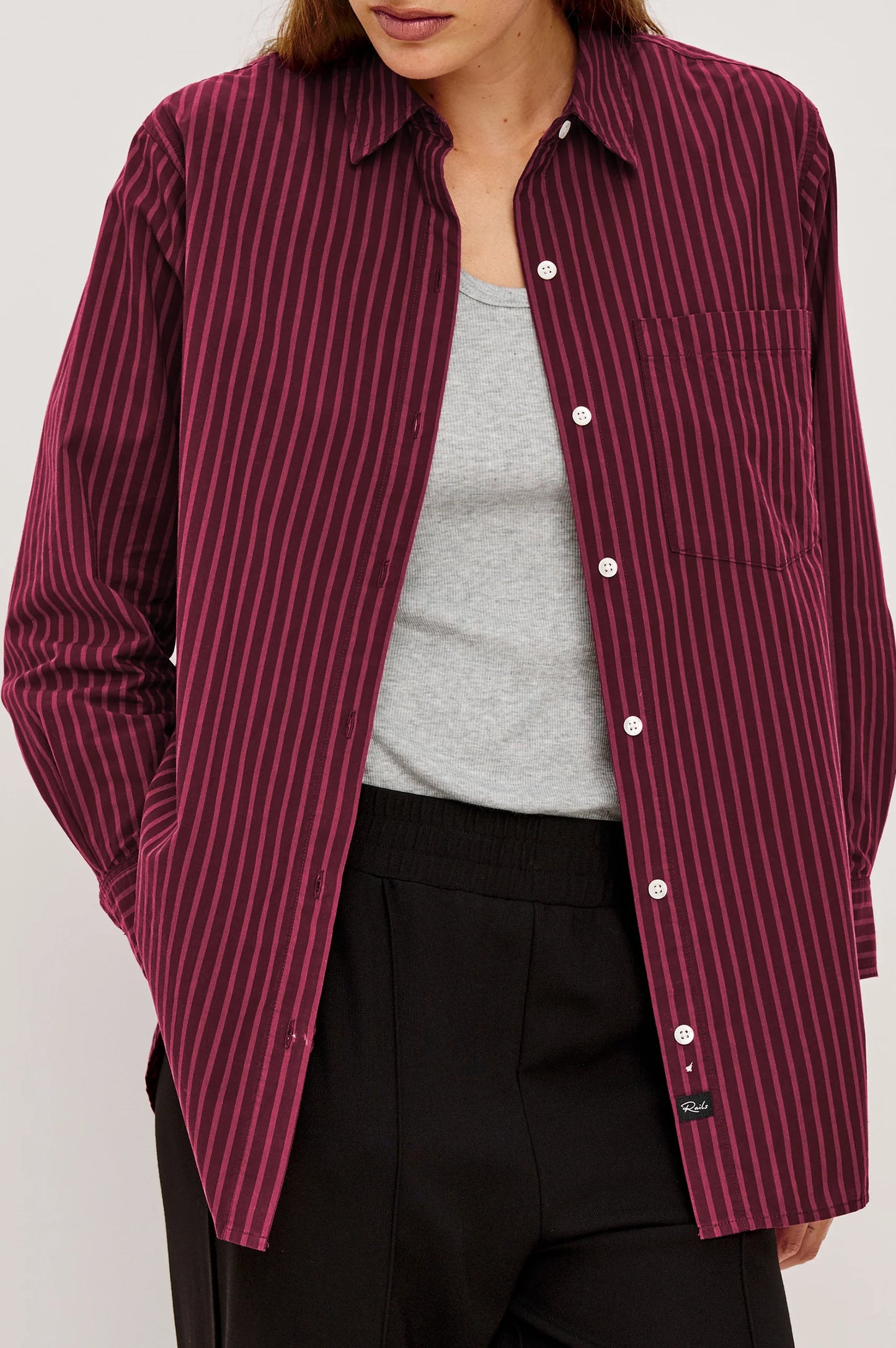 Elsa Shirt in Mulberry Stripe