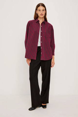 Elsa Shirt in Mulberry Stripe