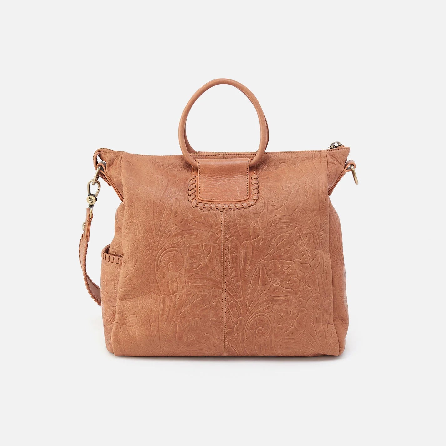 SHEILA LARGE SATCHEL-TOOLED EMBOSSED LEATHER