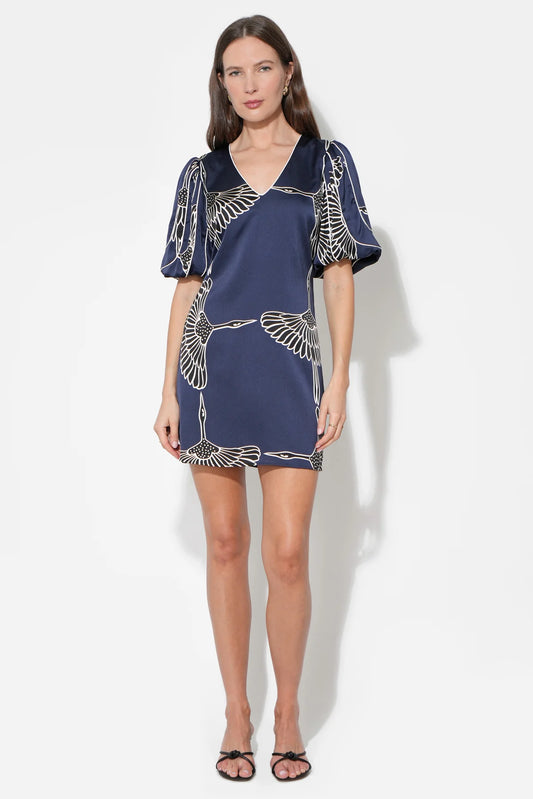 Sylvie Dress V-Neck Bubble Sleeve Mini Dress