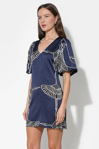Sylvie Dress V-Neck Bubble Sleeve Mini Dress