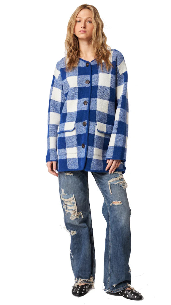 Jones Jacket in Blueberry Plaid
