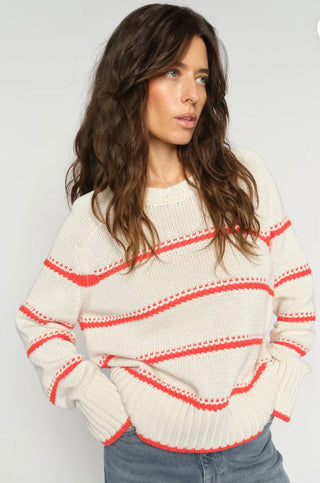 MMRola Bine Stripe Crewneck Knit -Spicy Orange