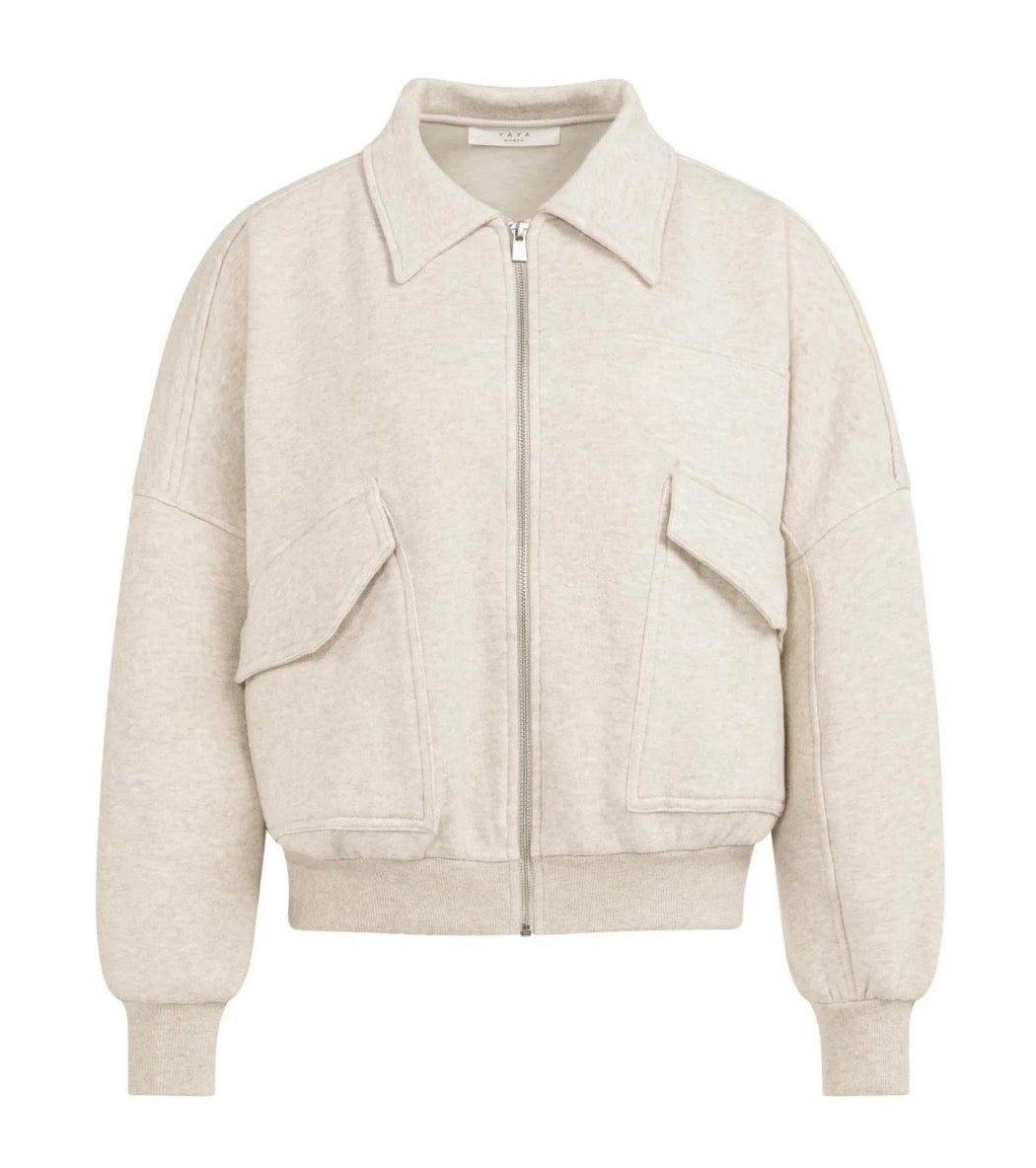 Sweat jacket with pockets