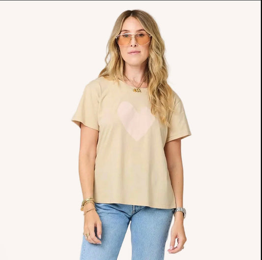 Suke Imperfect Heart Tee - Latte