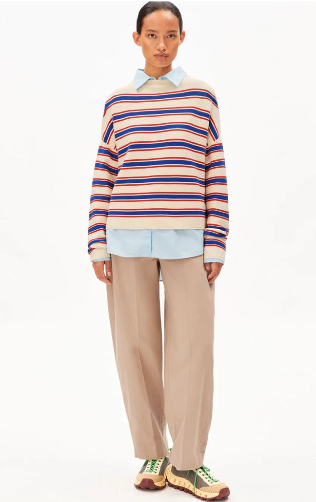 Merinaa stripes knit sweater
