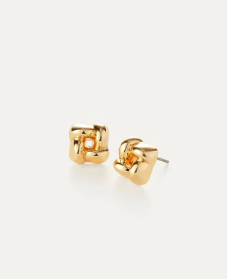 Mini Woven Square Earrings