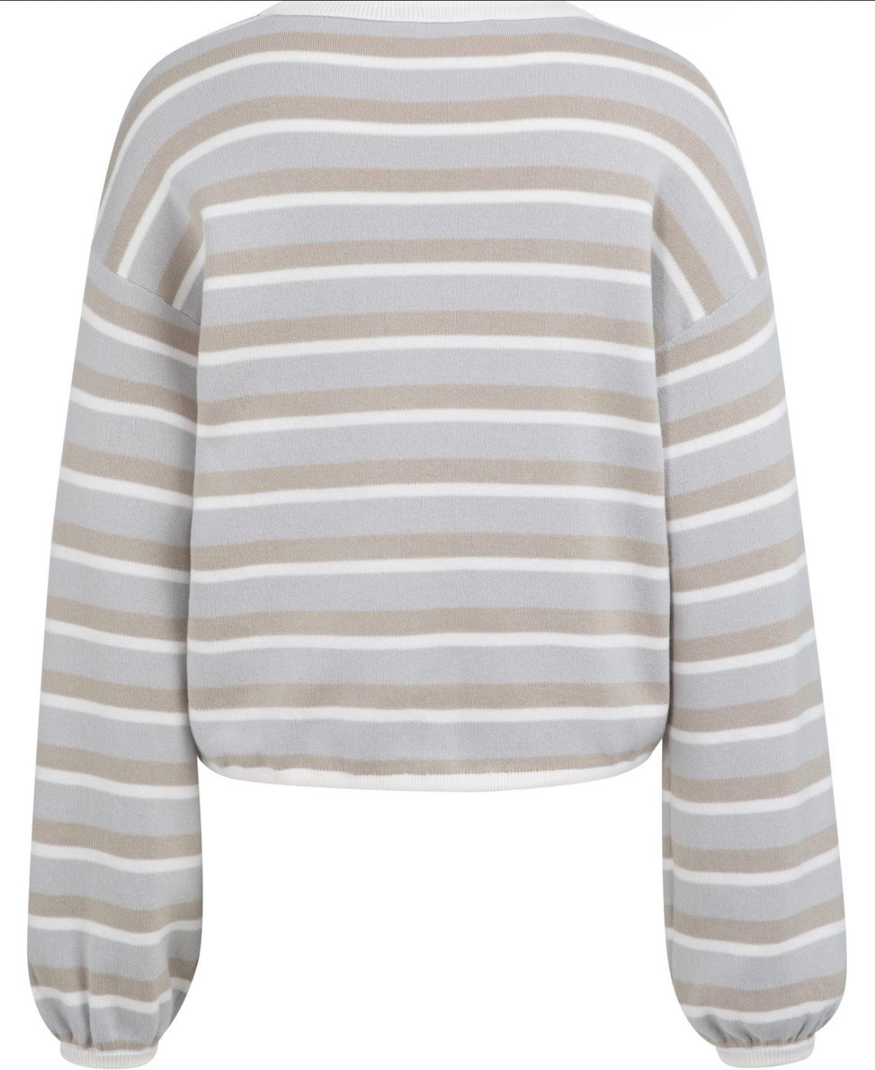 Striped sweater with cord at b