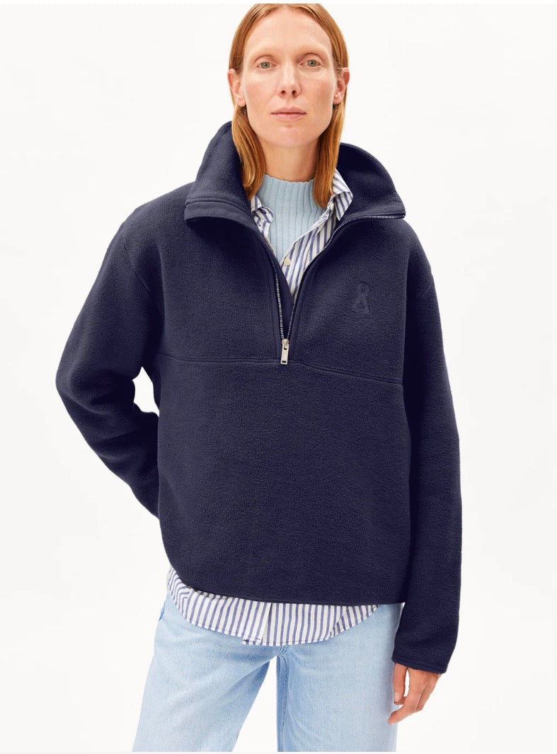 Haarleenaa Cotton Fleece Sweatshirt - Tinted Navy