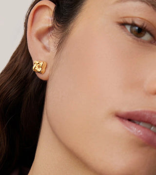 Mini Woven Square Earrings