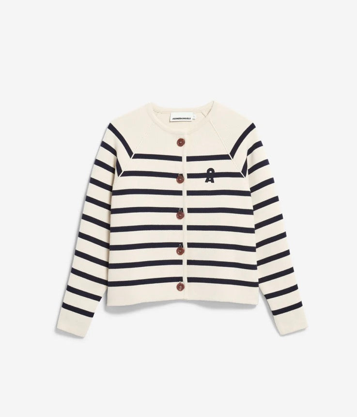 Placed Stripe Knit Cardigan