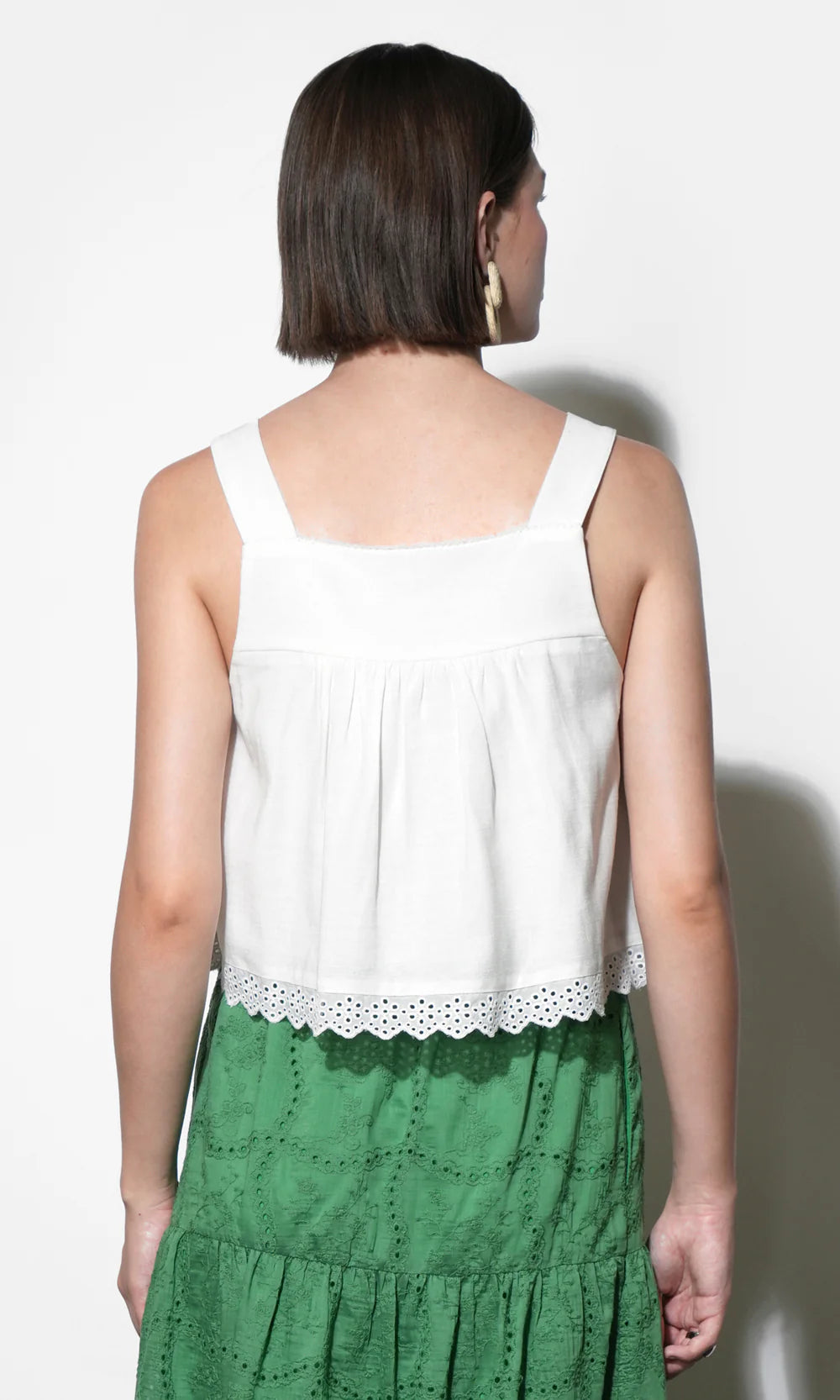 Elani Eyelet Swing Tank - White