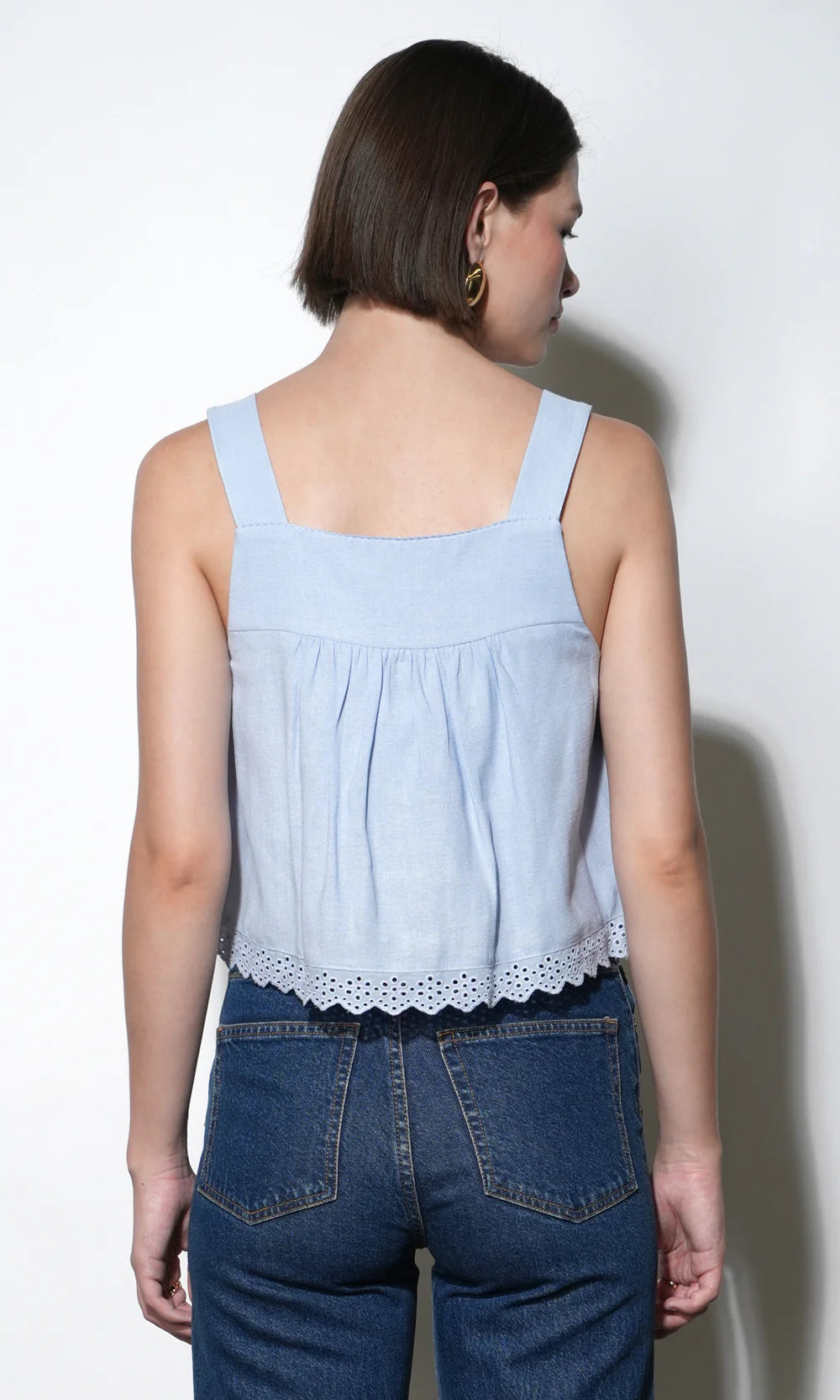 Elani Eyelet Swing Tank - Blue