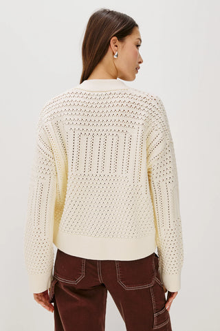 Ivory Patchwork Pointelle Cardigan
