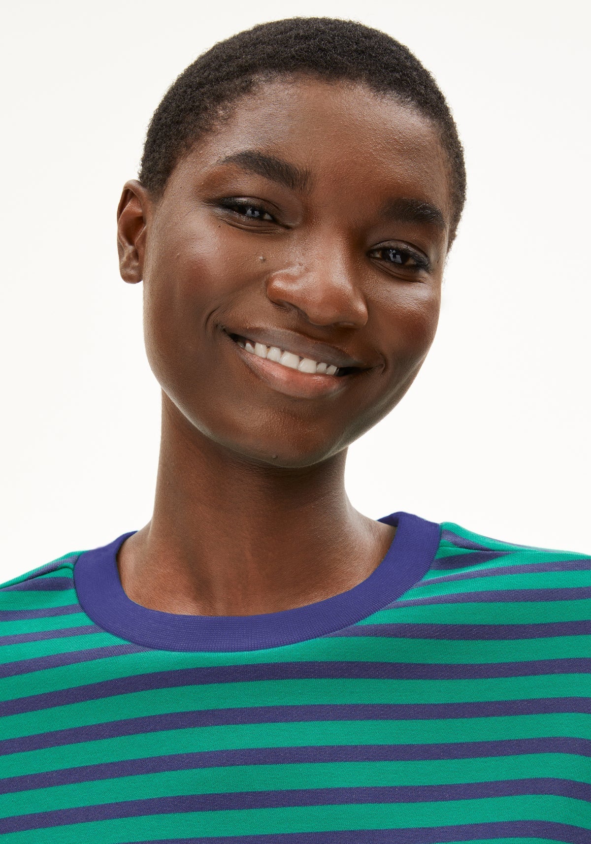 Frankaa Maarlen Stripe Sweater in Emerald Green - Blue Noon