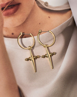 Cross Hoops - Gold