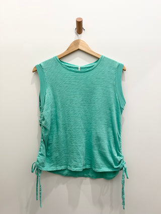 Cinch it Side Tie Crew in Spring Green
