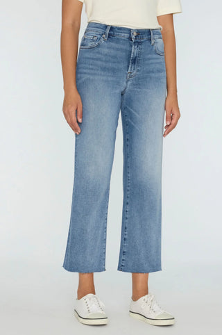 Alexa Wide Crop With Raw Hem in Heidi