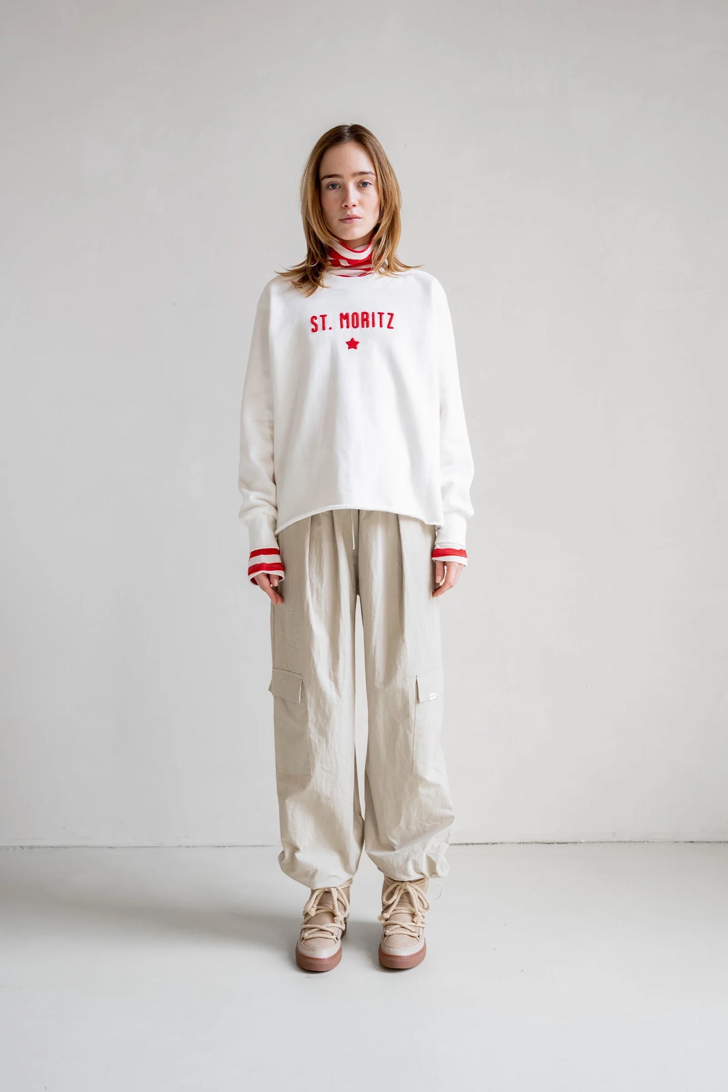 SWEATER PRINT (W25F1700) TOMATO - ECRU